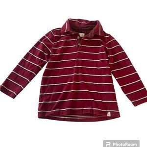 Me + Henry 2/3Y Long Sleeved Maroon Striped Polo